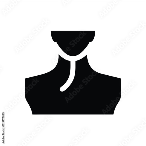 Simple vector illustration of a black silhouette torso design