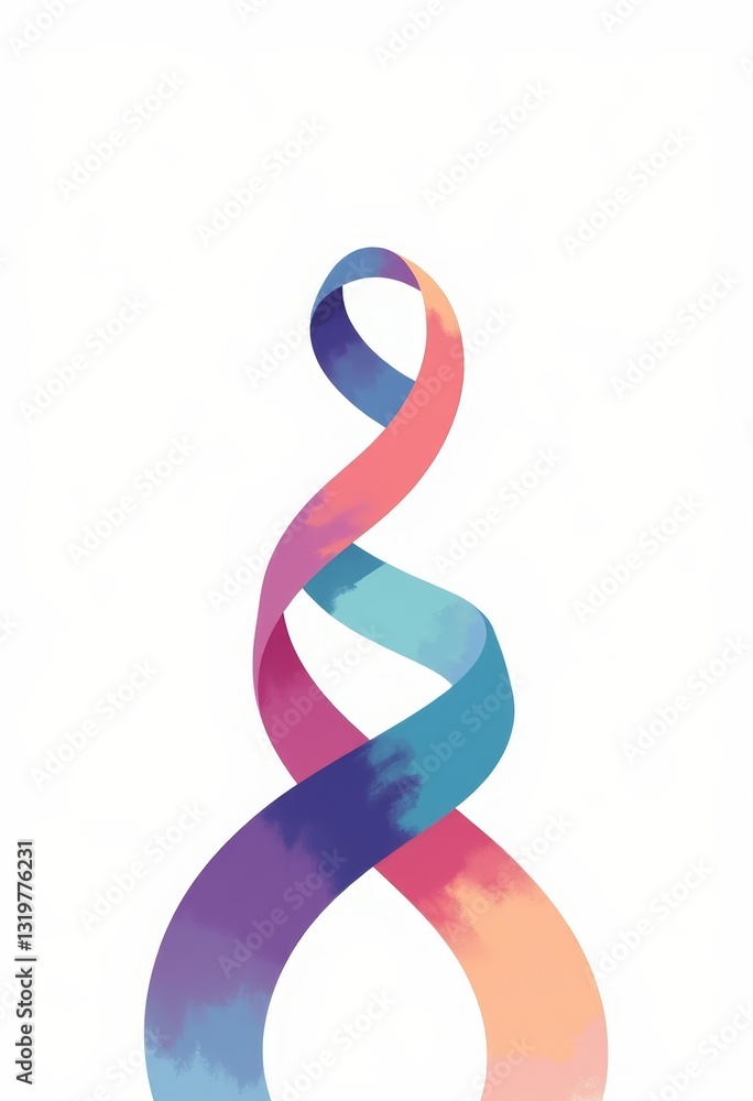 Naklejka premium Brightly Colored Ribbons Unity Minimalist 4K Illustration Aspiration Direction Soft Lighting