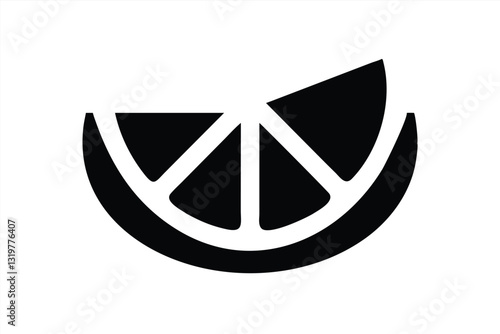 Vector illustration of a sliced lime with three wedges