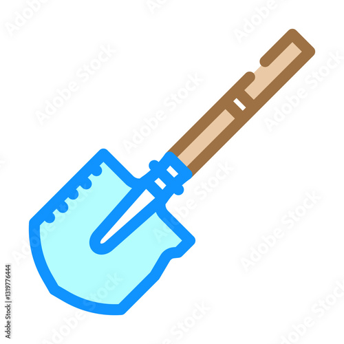 backpacking shovel titanium ultralight color icon vector illustration