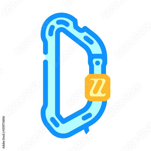 carabiners titanium ultralight color icon vector illustration