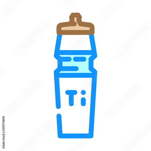 water bottle titanium color icon vector illustration