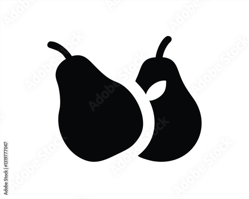 Creative vector illustration of two pears together