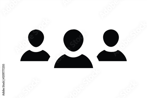 Vector illustration of diverse silhouettes of people grouped together