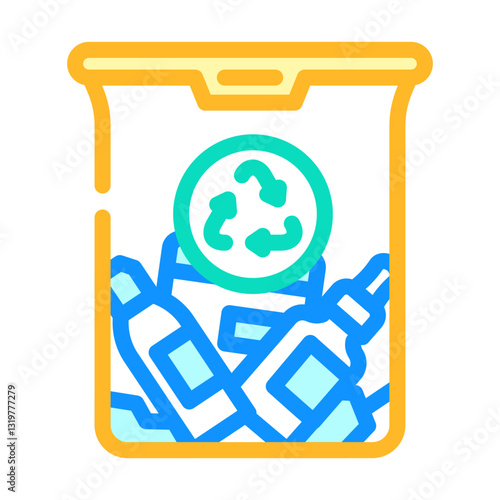 recycling bin cosmetics sustainable beauty color icon vector illustration