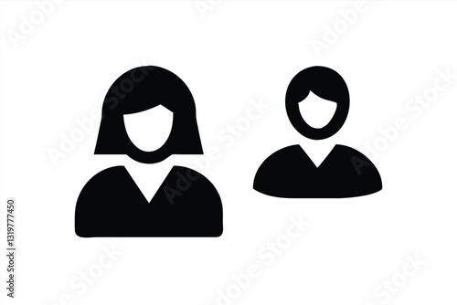 Vector art of two simple human figures in a neutral style