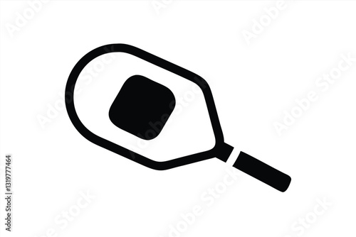 Vector illustration of a paddle used in a racquet sport game