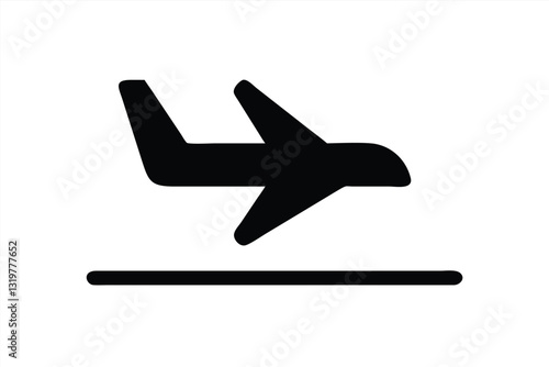 Aircraft takes off into the clear sky above the runway