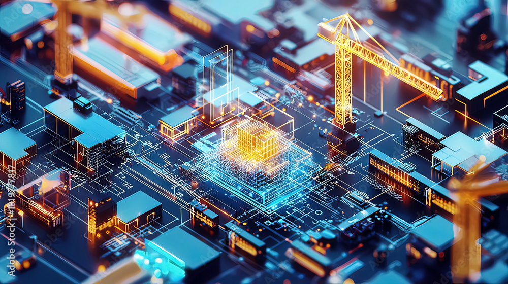 Obraz premium Spatial Computing in Precision Construction - Construction management tool with spatial computing for accurate and efficient building processes