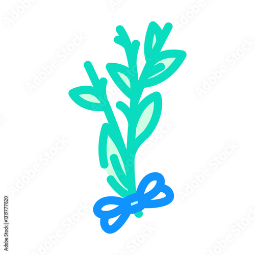 herb sprig sustainable beauty color icon vector illustration