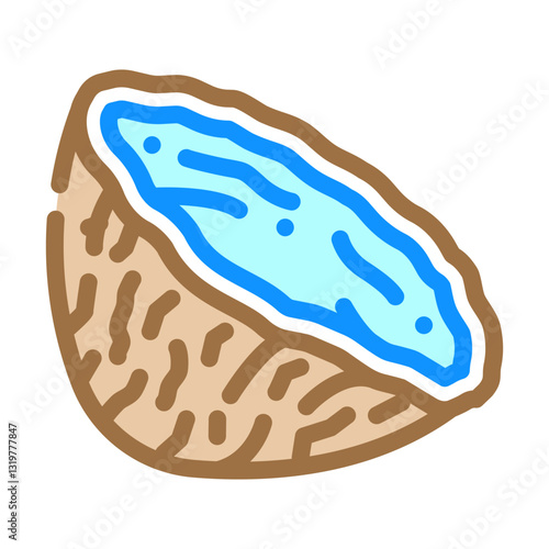 coconut shell sustainable beauty color icon vector illustration