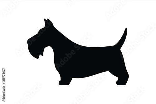 Stylized vector illustration of a silhouette of a dog