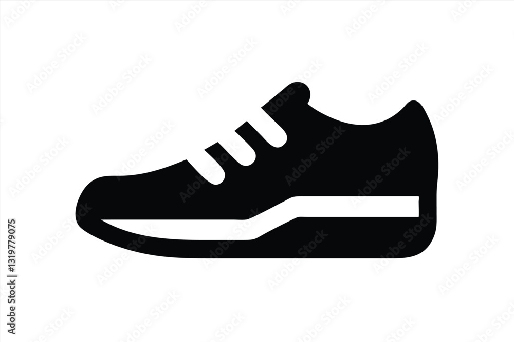Stylish black sneaker vector design suitable for modern branding Stylish black sneaker vector design suitable for modern branding