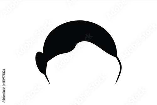 Vector illustration of a stylized silhouette with cropped hair