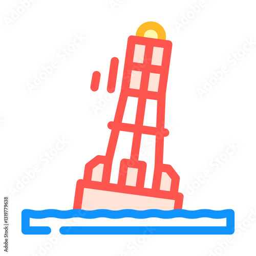 buoy sailing sport color icon vector illustration