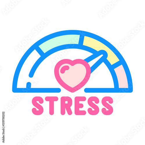 heart stress relief recovery wellness color icon vector illustration