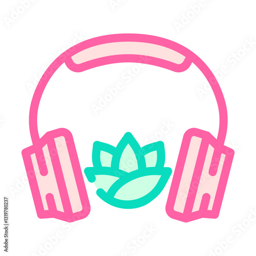 earbuds playing soothing sounds color icon vector illustration