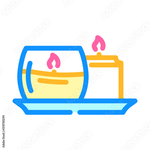 candle flame relaxation recovery wellness color icon vector illustration
