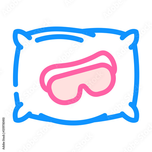sleep mask pillow recovery wellness color icon vector illustration