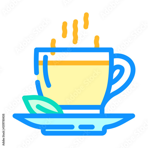 herbal tea mug steam recovery wellness color icon vector illustration