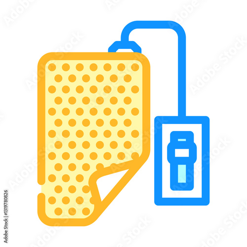 heating pad recovery wellness color icon vector illustration