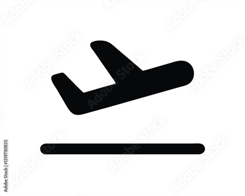 Airplane takeoff illustration on a minimalist background