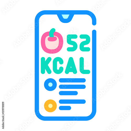 nutritional tracking app healthcare innovation color icon vector illustration