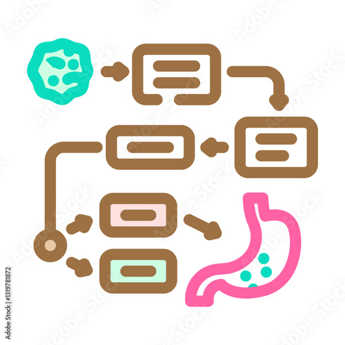 disease prediction algorithm healthcare innovation color icon vector illustration