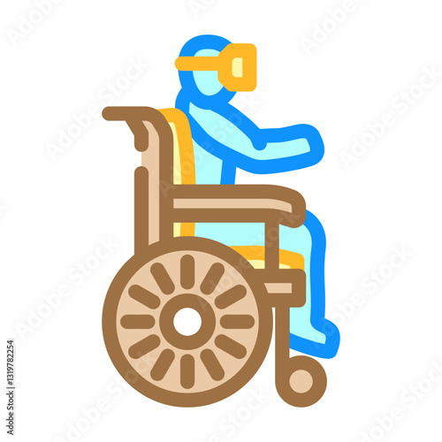 virtual reality therapy healthcare innovation color icon vector illustration