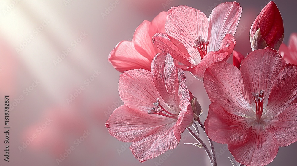 Fototapeta premium A bunch of pink flowers that are in a vase