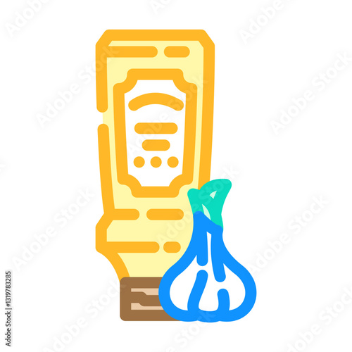 garlic sauce condiment color icon vector illustration
