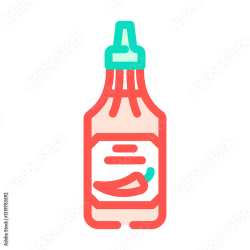 sriracha condiment color icon vector illustration