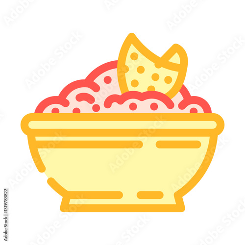 salsa condiment color icon vector illustration