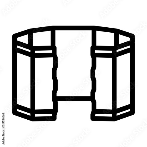 windscreens for stoves titanium line icon vector illustration