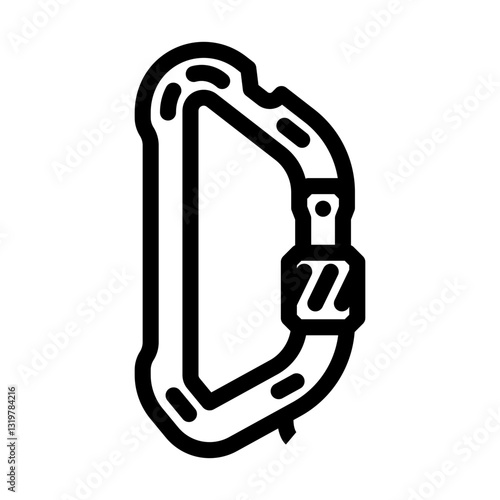 carabiners titanium ultralight line icon vector illustration