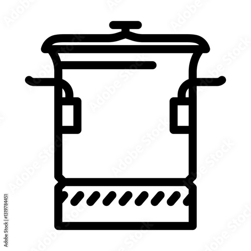 cooking pot titanium ultralight line icon vector illustration