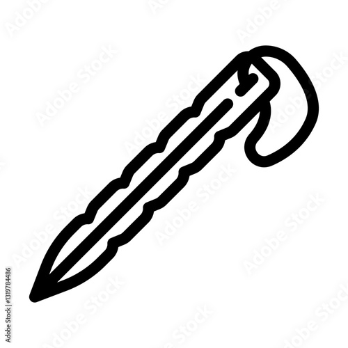 tent stakes titanium ultralight line icon vector illustration