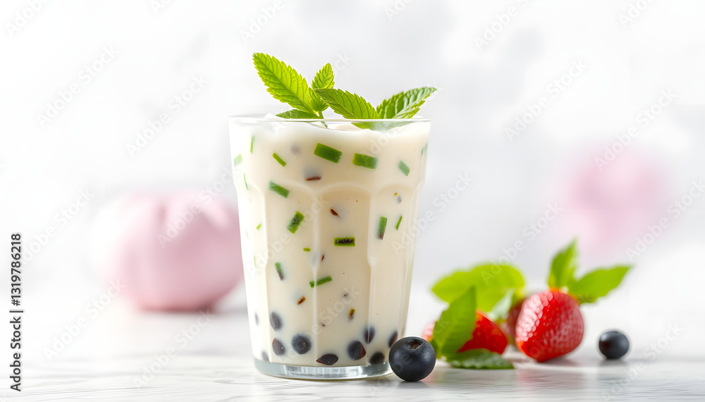 Fresh boba drink for poster background , with white tonespng Fresh boba drink for poster background , with white tonespng