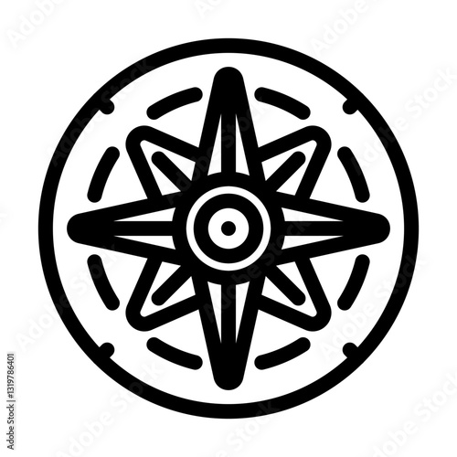 compass rose sailing sport line icon vector illustration