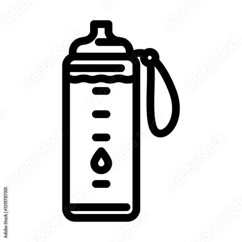 hydration bottle droplets recovery wellness line icon vector illustration