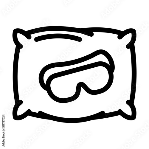 sleep mask pillow recovery wellness line icon vector illustration
