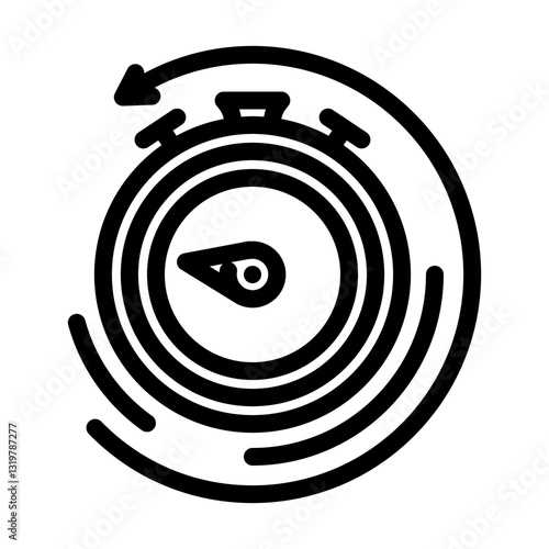 recovery timer clock wellness line icon vector illustration