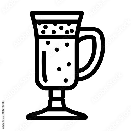 oat milk latte meal drink line icon vector illustration