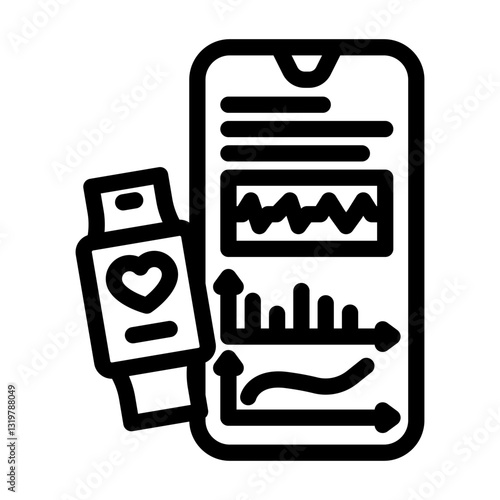 remote diagnostics tool healthcare innovation line icon vector illustration