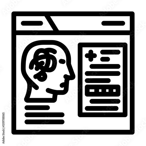 digital mental health platform healthcare innovation line icon vector illustration