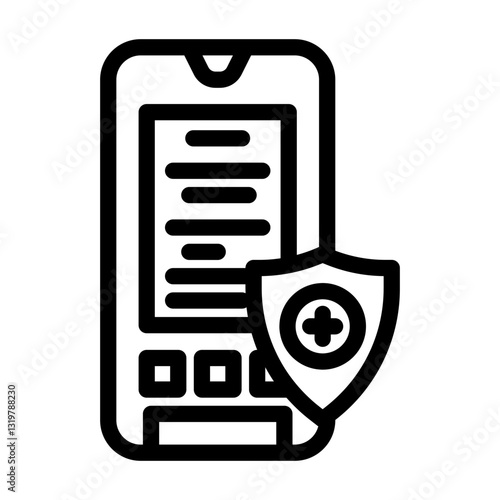 health insurance app healthcare innovation line icon vector illustration