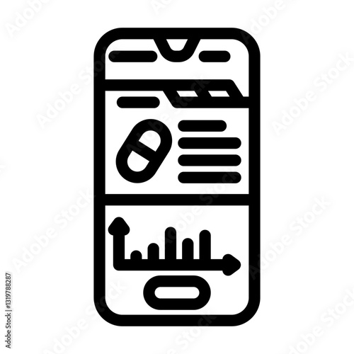 medication management app healthcare innovation line icon vector illustration