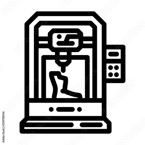 3d printed prosthetics healthcare innovation line icon vector illustration