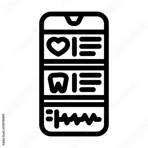 mobile health app healthcare innovation line icon vector illustration