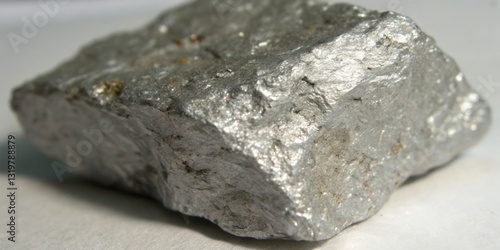 Obraz na płótnie Metallic mineral specimen showcasing unique texture and shine, likely found in natural geological environment w salonie